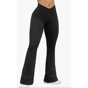 Sleek & Sculpting OQQ Wide Leg Ribbed Leggings NEW/MEDIUM